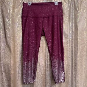 Beyond Yoga Burgundy Alloy Ombre High Waisted Leggings 1X